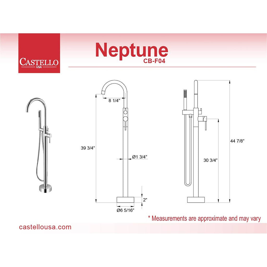 Brushed Nickel Single Handle Floor Mounted Freestanding Tub Filler R830092