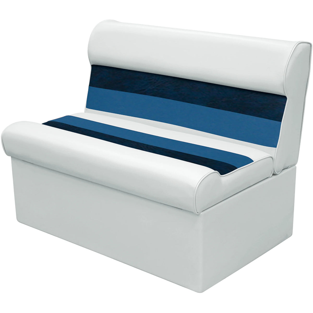 White/Navy/Blue Pontoon Bench Seat and Backrest Cushion Set N634158