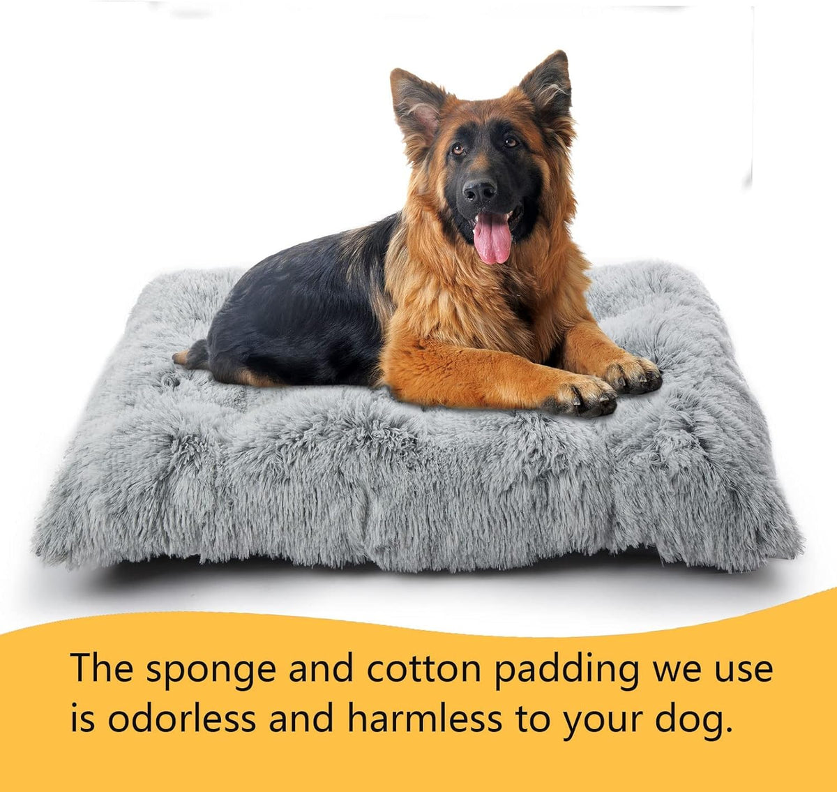 Large Plush Washable Dog Bed with Anti-Slip Bottom A619184
