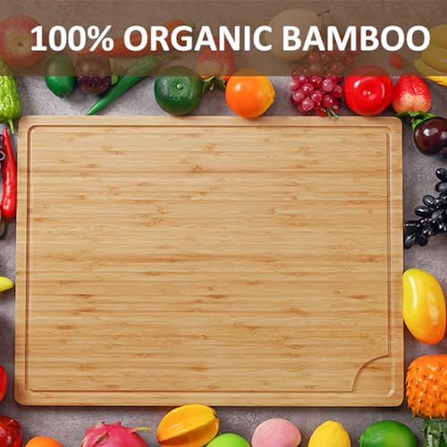 Extra Large Bamboo Wood Cutting Board, 30 x 20 Inch with Juice Groove U834