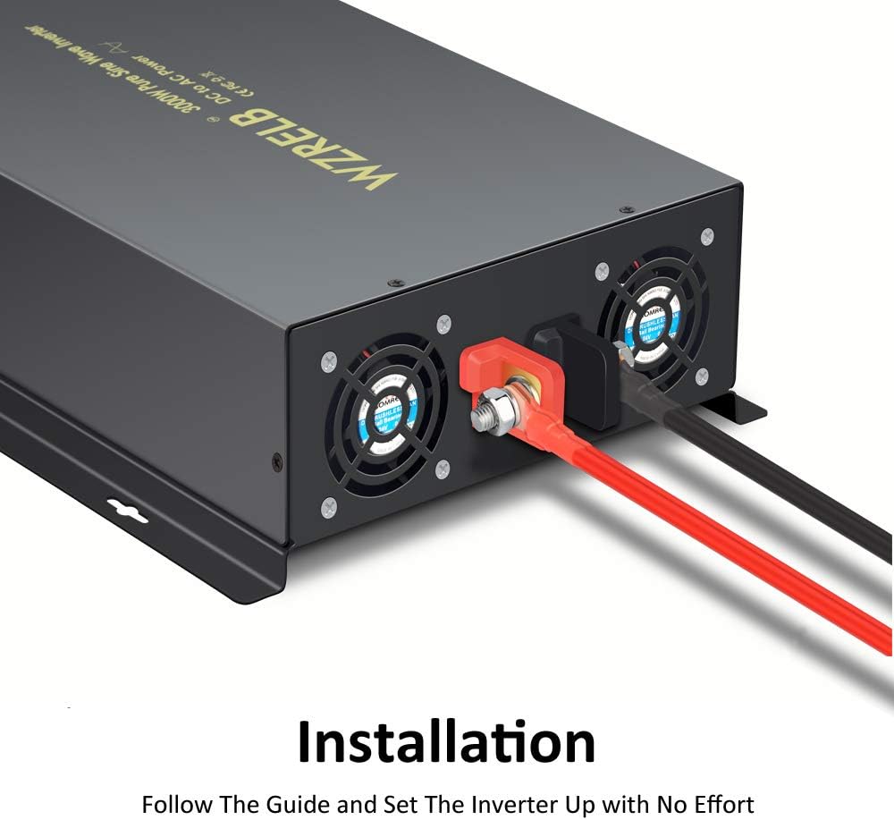3000Watt Pure Sine Wave Power Inverter with Remote Control Dual AC Outlets F28923