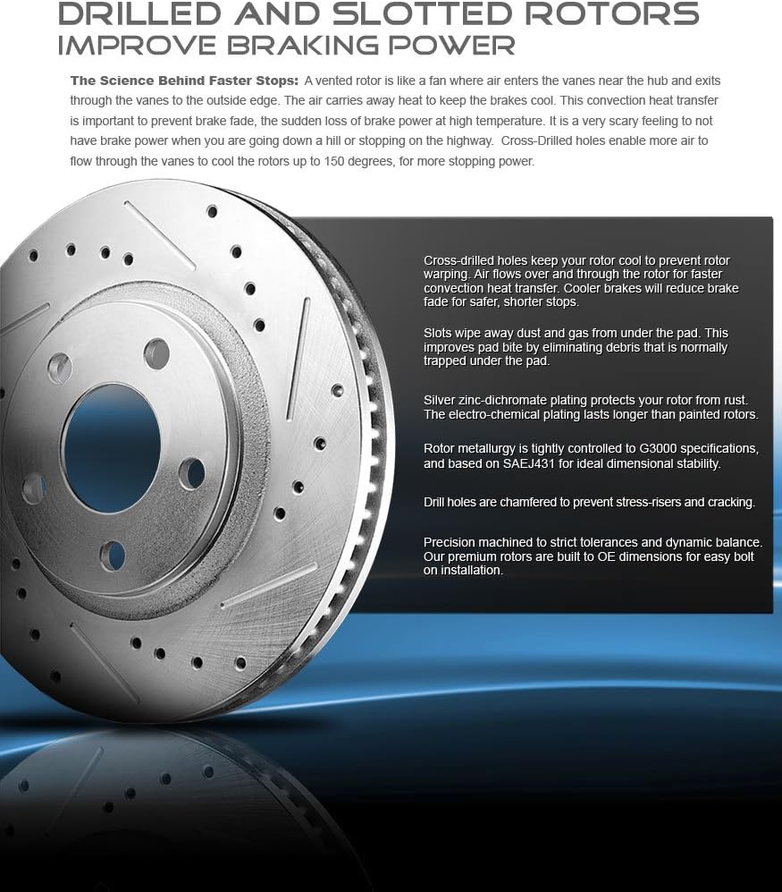 Front Rotors + Ceramic Brake Pads + Hardware D5405