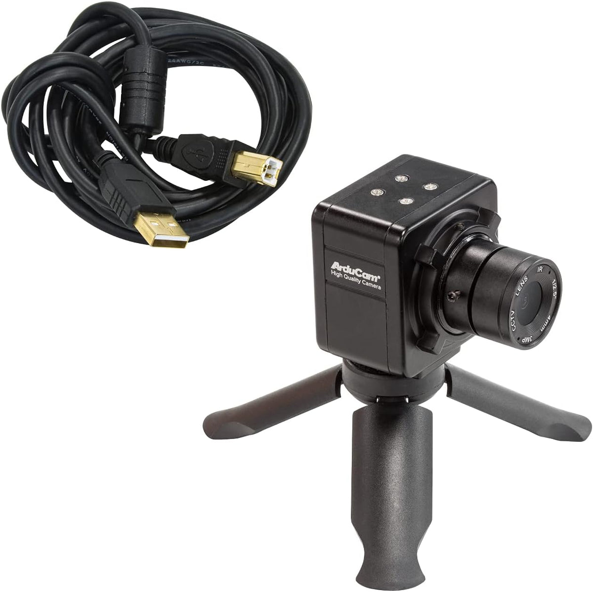3MP HDR USB Camera with Dual Microphones and Mini Tripod V448916
