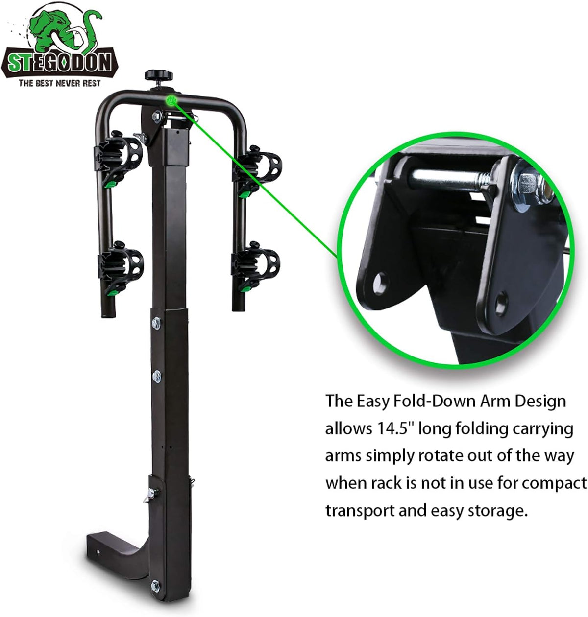 2 Bike Hitch Rack 2'' Hitch Receiver Heavy Duty Bicycle Carrier Racks Hitch Mount Double Foldable Rack Pack of 2 N453153