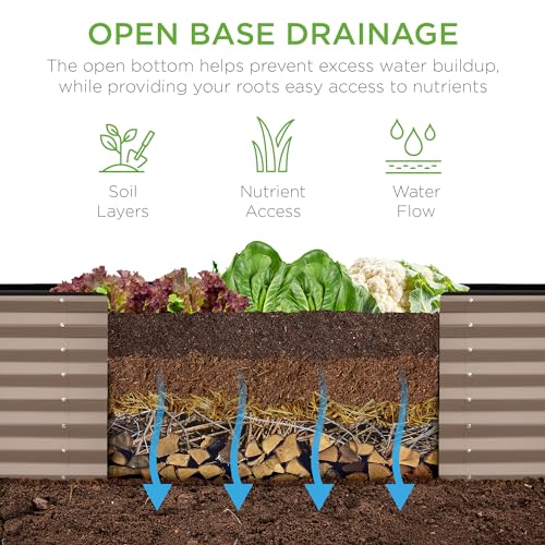 Gray 8x4x2ft Outdoor Metal Raised Garden Bed V58343