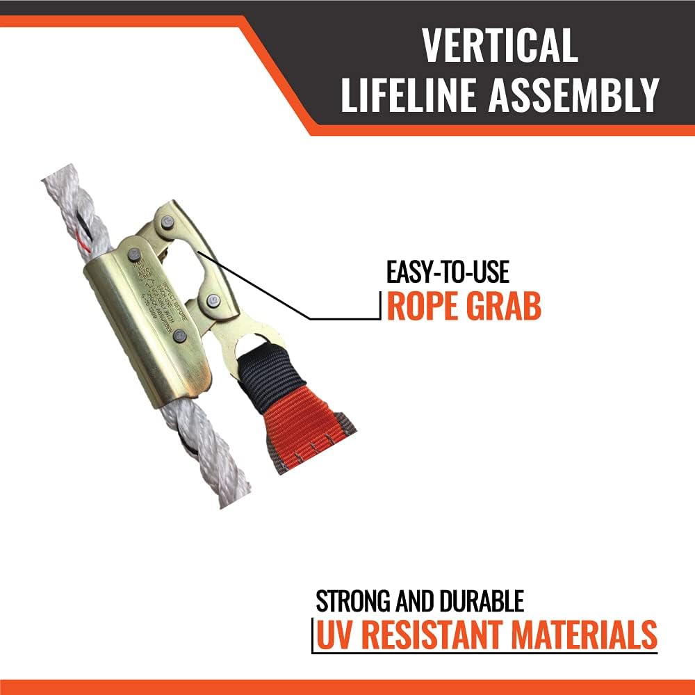 25’ Vertical Lifeline Assembly with Shock Absorber and Extension Lanyard C480561