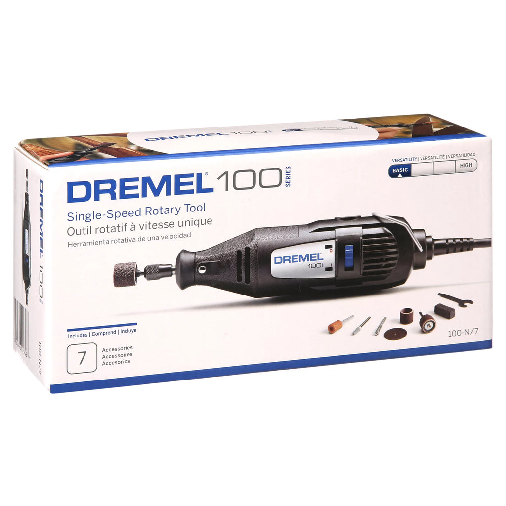 Single Speed Rotary Tool Kit with 7 Accessories Y312