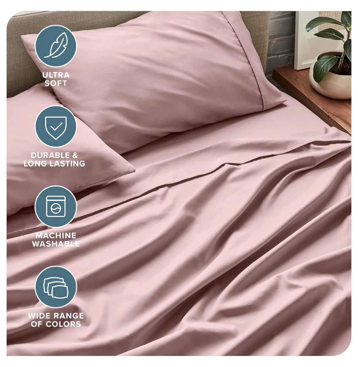 Split Head Flex King 4 Piece Microfiber Bed Sheet Set A683466
