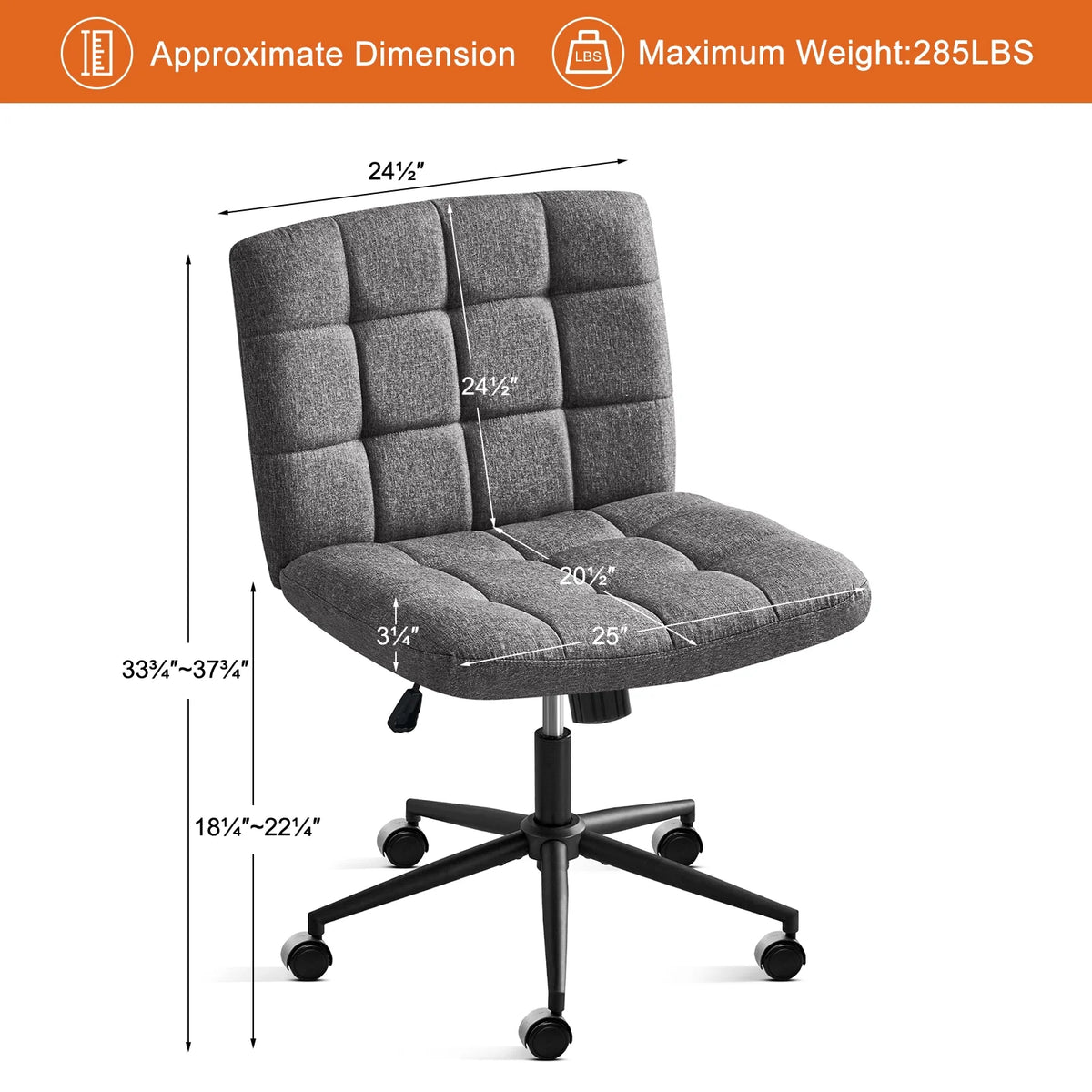 DarkGrey Swivel Desk Chair F43806