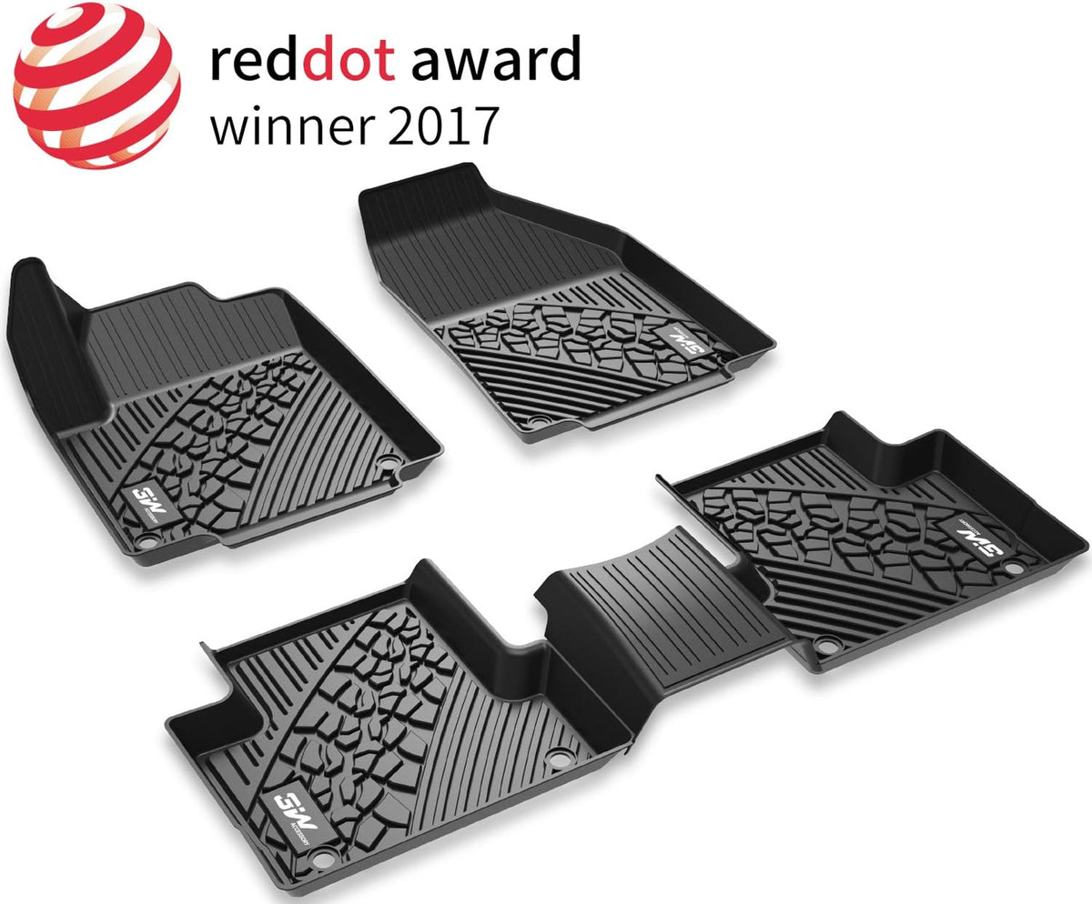 TPE All Weather Custom Fit Floor Liner Full Set Car Mats Black J75725