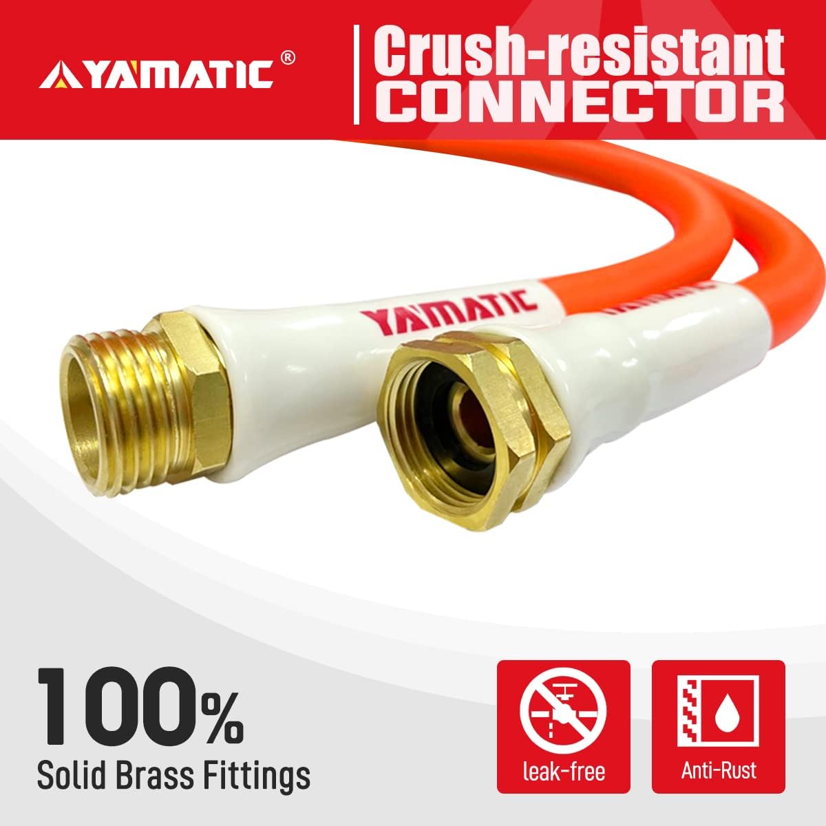 Kink Resistant Garden Hose 5/8 in x 50 ft, Heavy Duty, Pack of 2 F76871