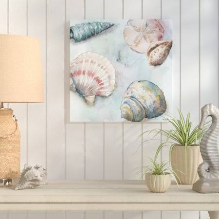 Blue Watercolor Painting Print on Wrapped Canvas A45096