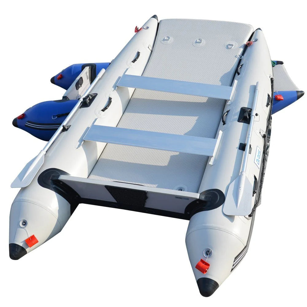 11Ft Inflatable Catamaran Boat Dinghy Gray V557200