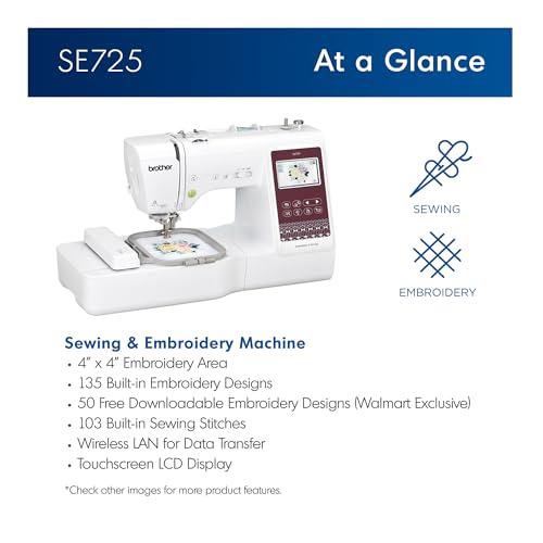 Computerized Sewing and Embroidery Machine with 4 x 4-inch Embroidery Area F1155