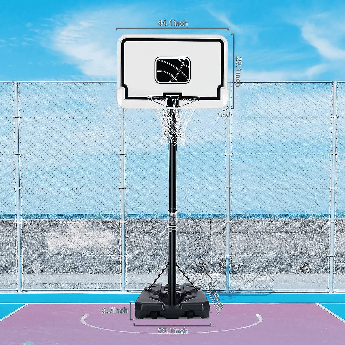Portable Adjustable Height Basketball Hoop with Backboard H94136