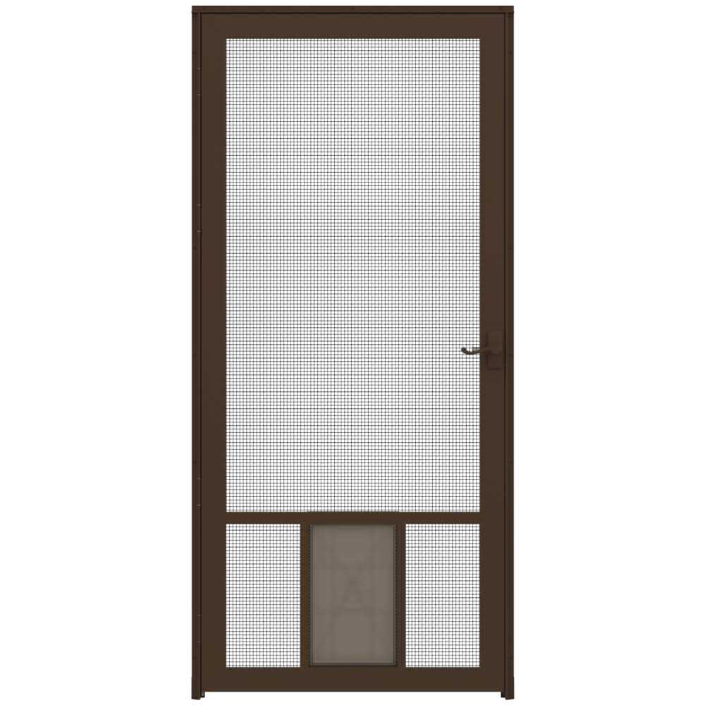 Brown Aluminum Hinged Screen Door H6994