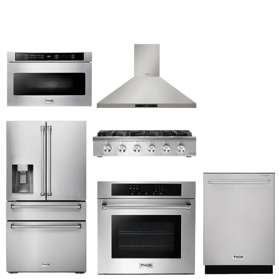 36 Propane Gas Rangetop, Range Hood, Wall Oven, Refrigerator, Dishwasher, Microwave V392669