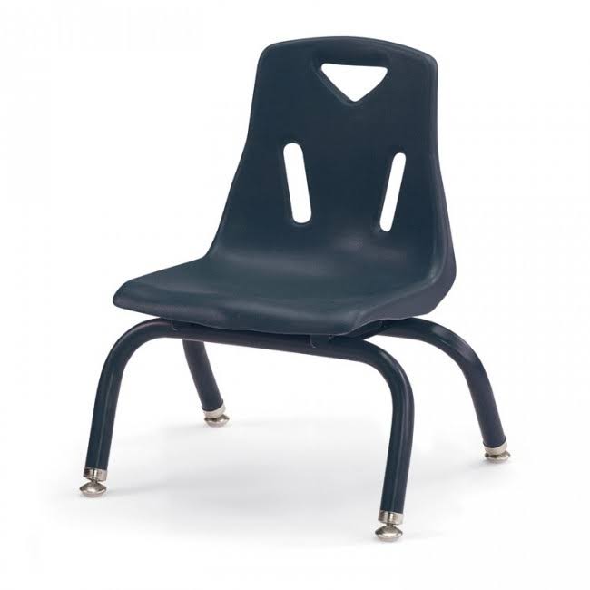 Yellow Stacking Chairs with Powder-Coated Legs, Set of 6 N532