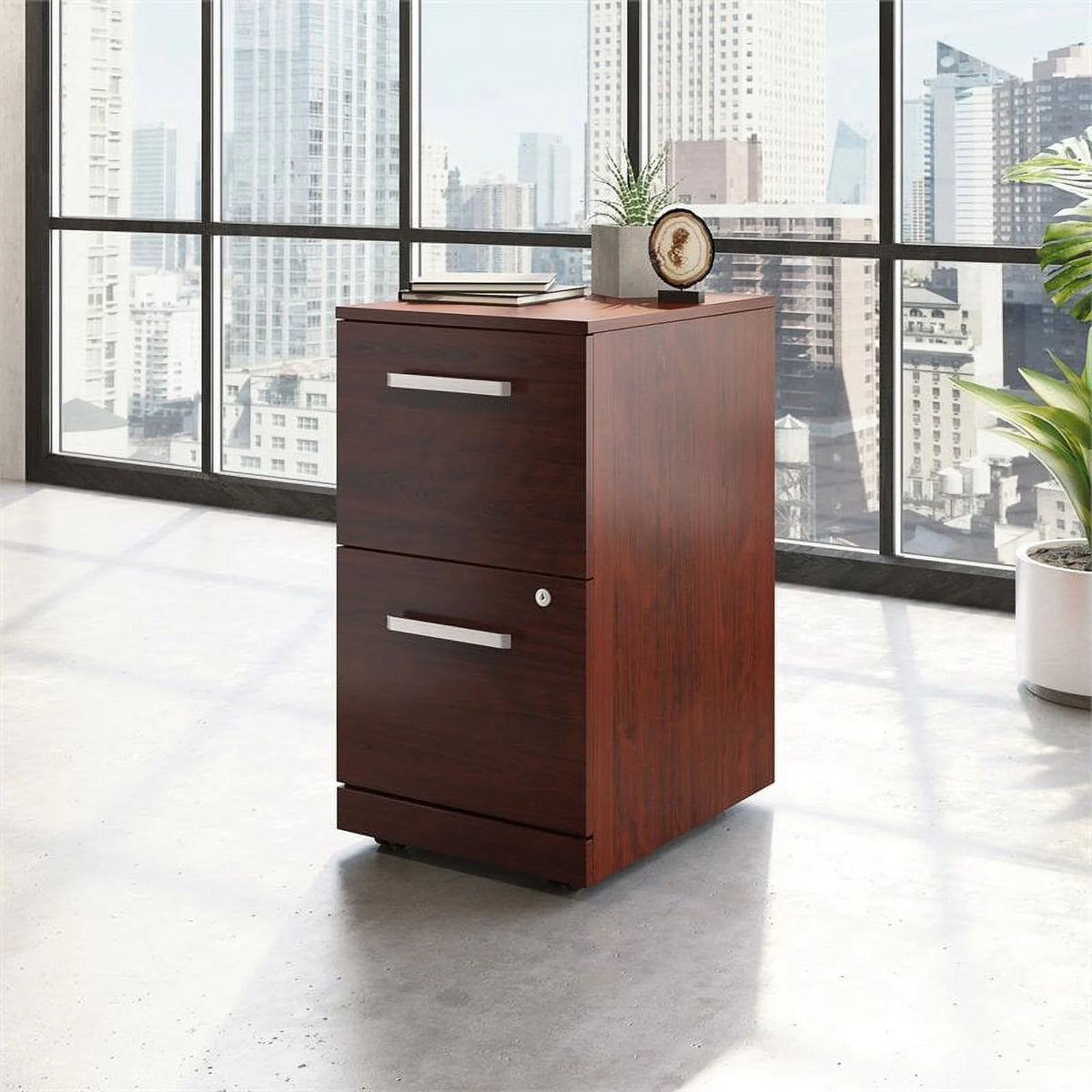 2 Drawer Engineered Wood Mobile File Cabinet Y41232