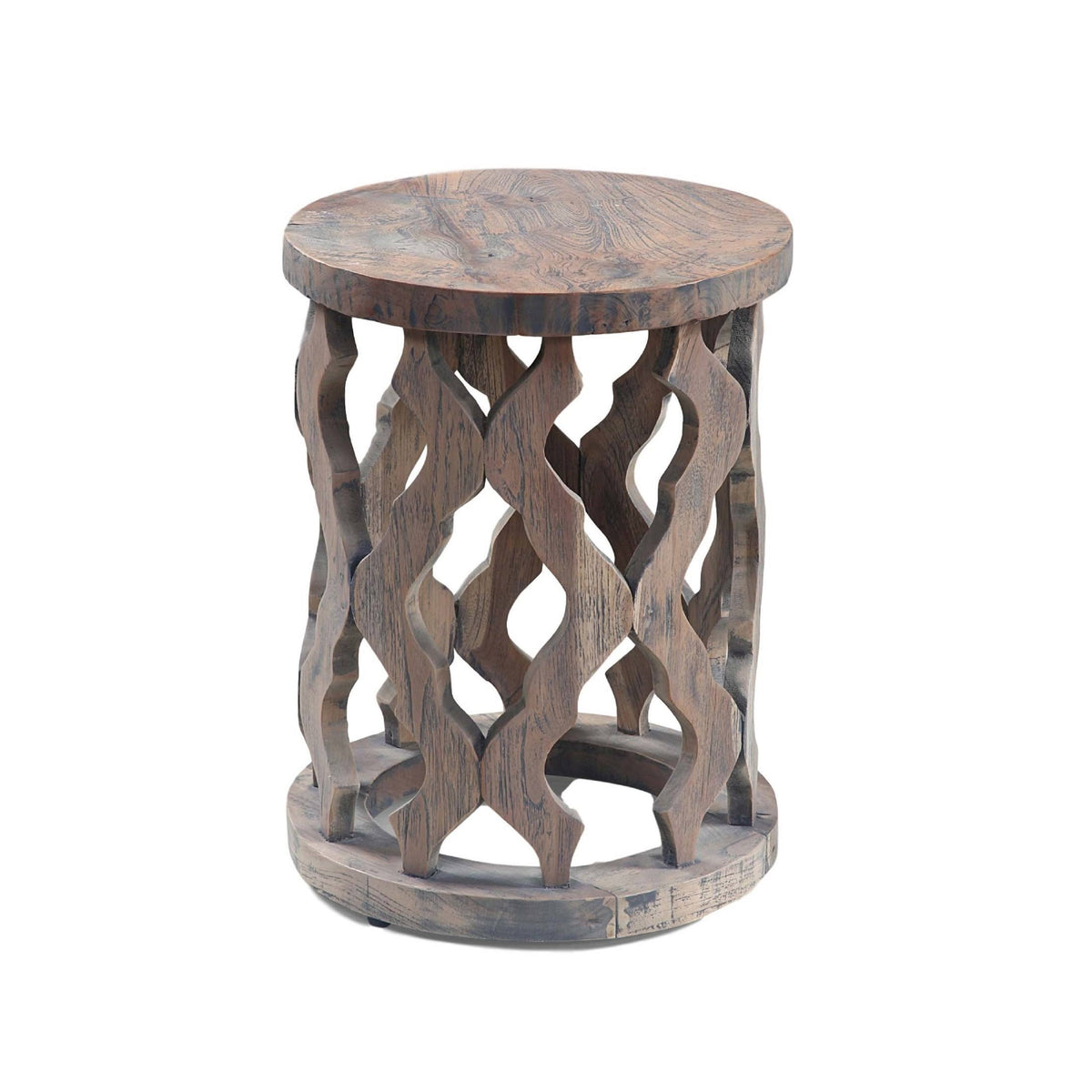 Carved Teak Wood Accent Table V825