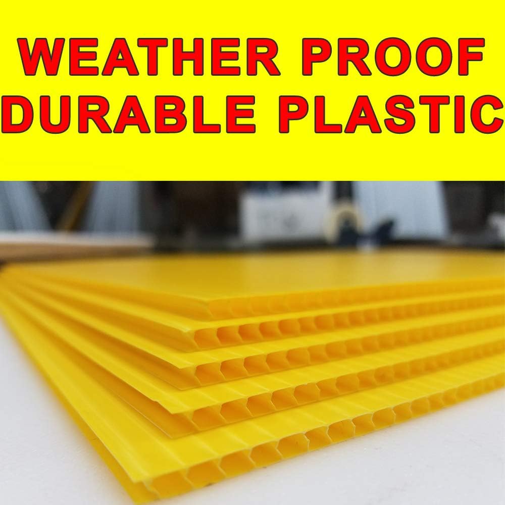 25 Pack Large Yellow 24x18" Double-Sided Yard Signs B9273