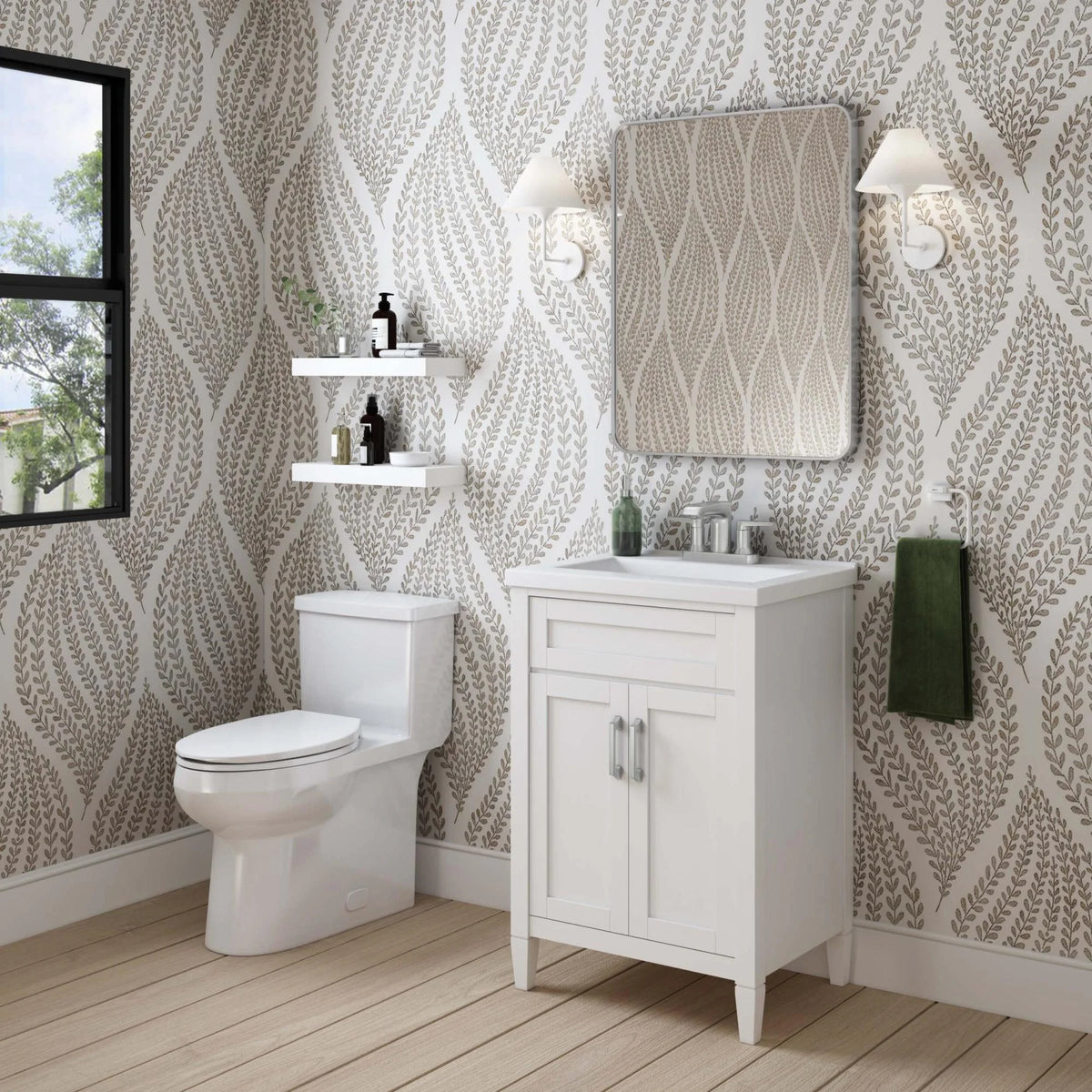 White 24" Free Standing Single Basin Vanity Set O3721