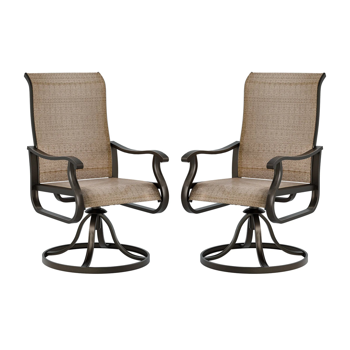 High Back Swivel Outdoor Dining Chairs Set of 2 I72392