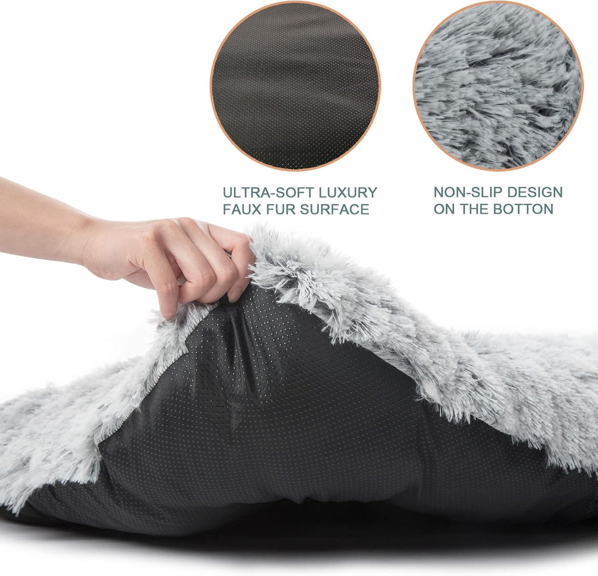 Large Plush Washable Dog Bed with Anti-Slip Bottom A619184