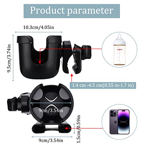 2-in-1 Cup Holder for Stroller, Bike, Wheelchair Y9010
