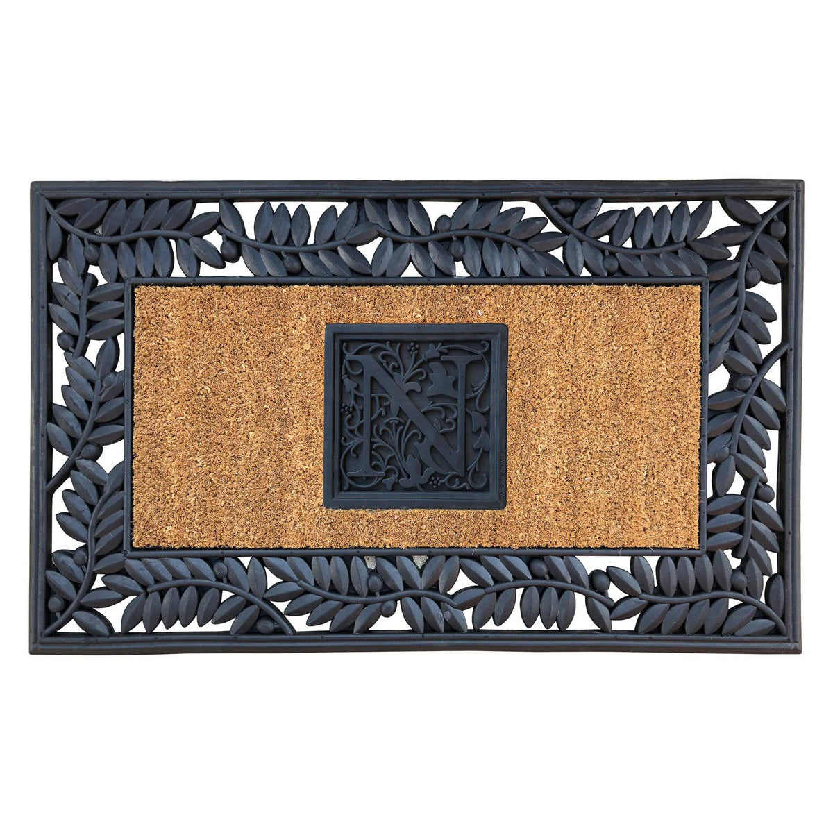 Natural Brown & Black Door Mat Y796257