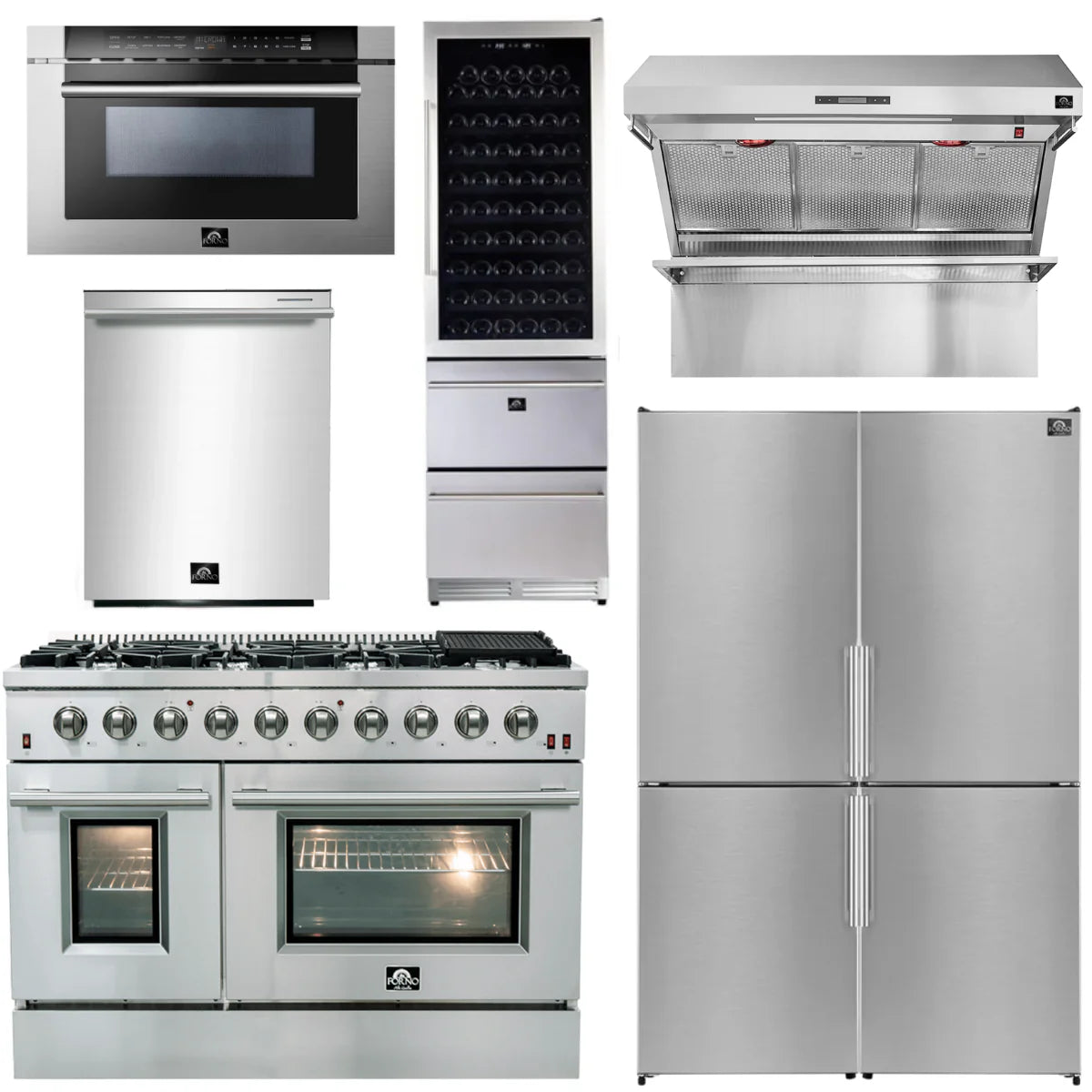 48 Dual Fuel Range, Range Hood, Dishwasher, Refrigerator, Microwave Drawer, Wine Cooler T362603
