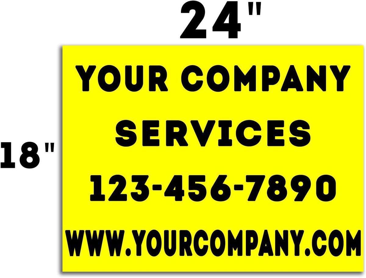 25 Pack Large Yellow 24x18" Double-Sided Yard Signs B9273