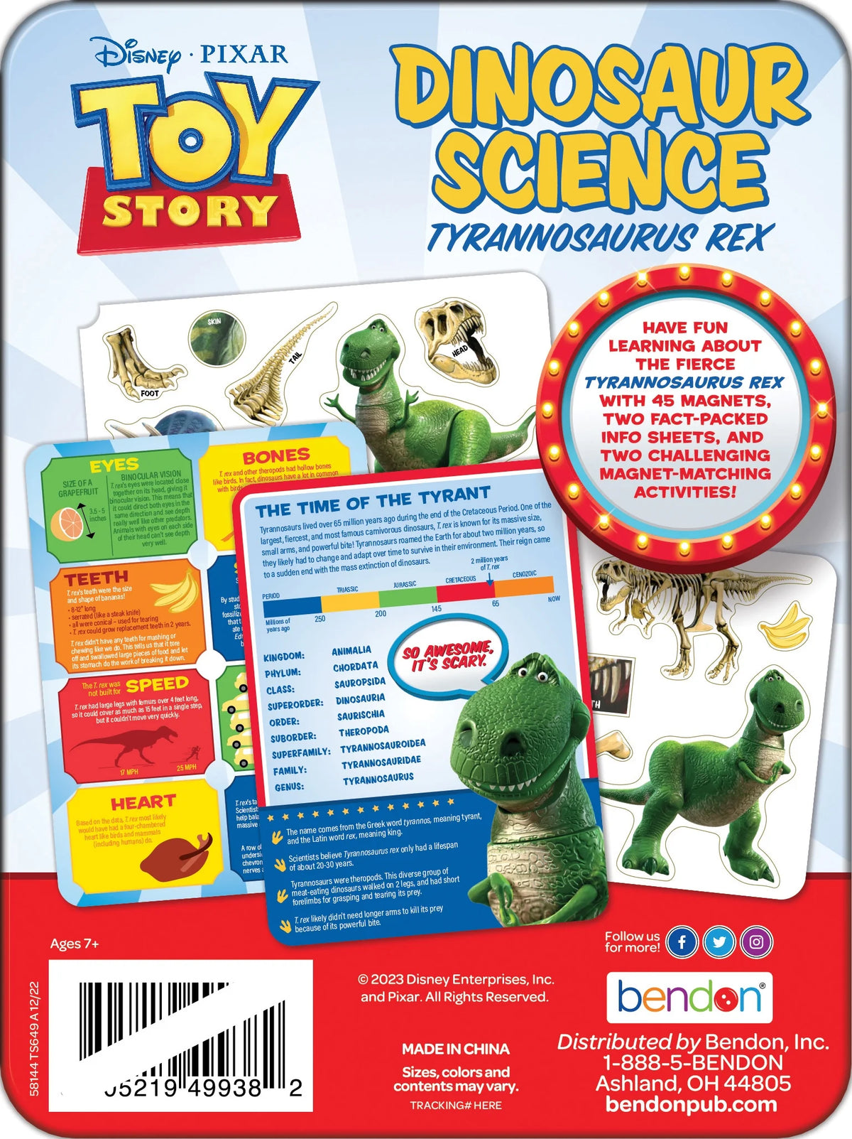 Multicolor Dinosaur Science Educational Magnetic Activity Tin H767488