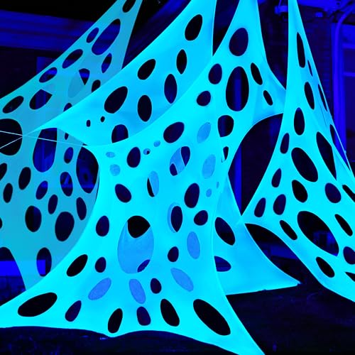 Glow-in-The-Dark White Spider Web Decoration U148