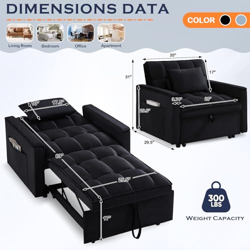 Grey Velvet Convertible Sleeper Sofa Bed D93790