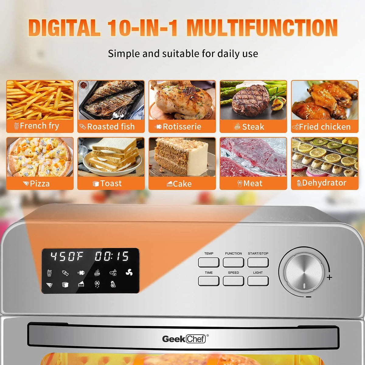 Stainless Steel 24QT 6 Slice Convection Toaster Oven Q10099