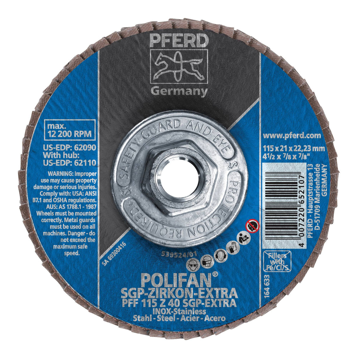 4-1/2x22 x 5/8-11 Ceramic Conical Flap Disc N34400
