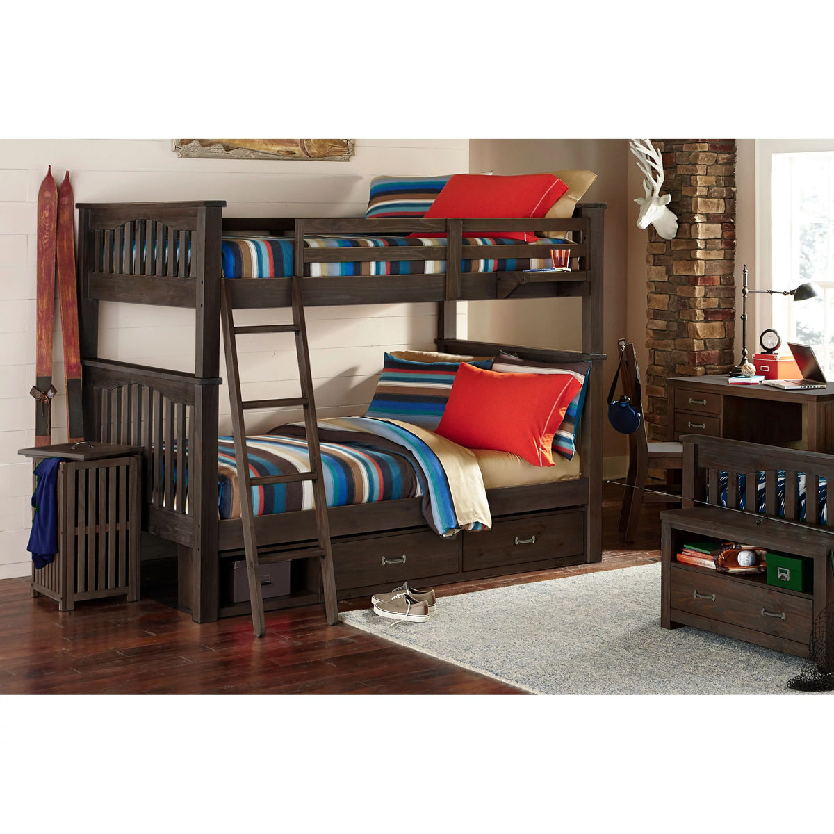 Full Over Full Bunk Bed in Espresso X6007