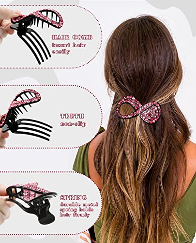 6Pcs Flat Hair Claws Strong Hold No Slip Grip Hair Claw Clips X939526