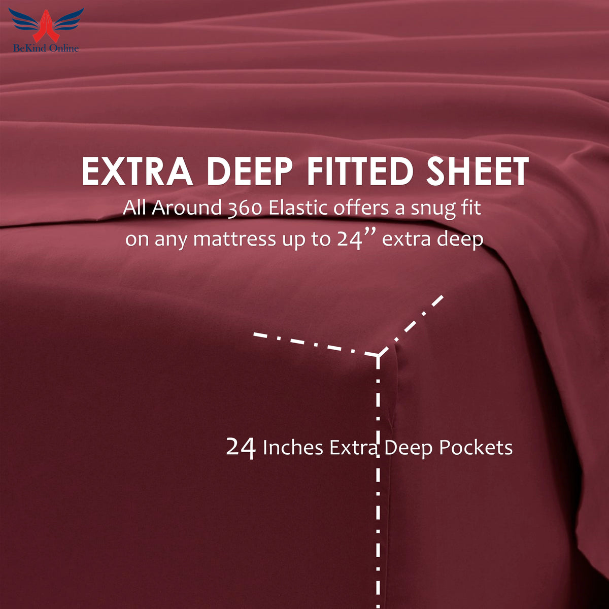 100% Egyptian Cotton 6 Pc Full-XL Sheet Set Y4776