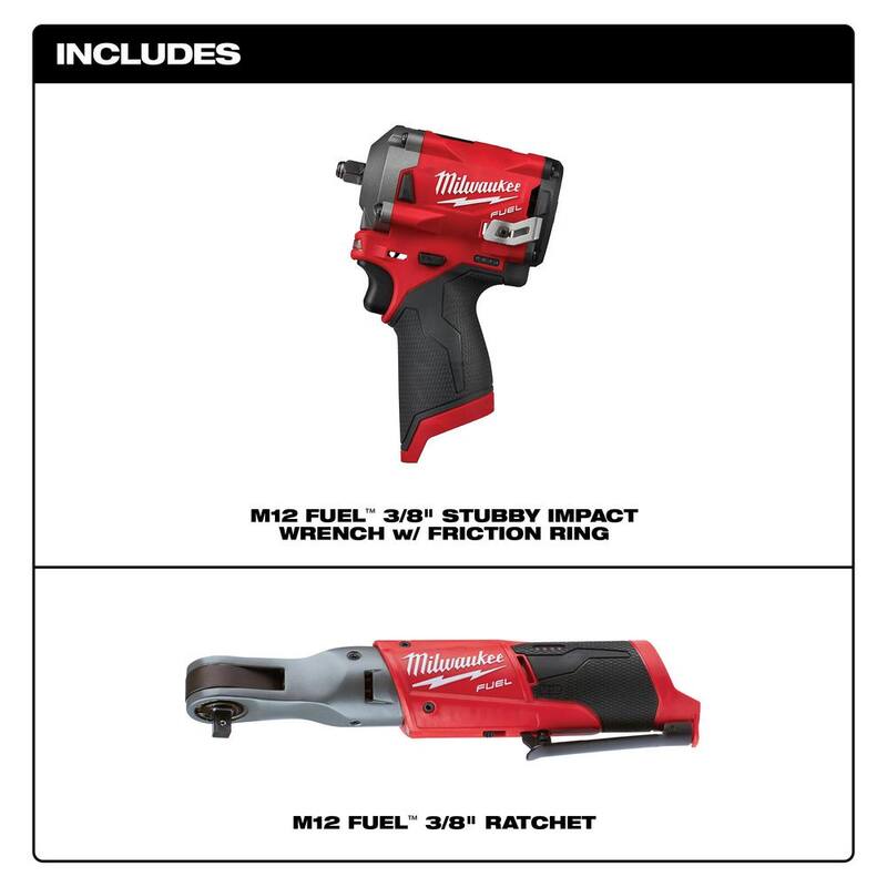 12V Lithium-Ion Brushless Cordless 3/8 in. Impact Wrench and Ratchet Kit T755