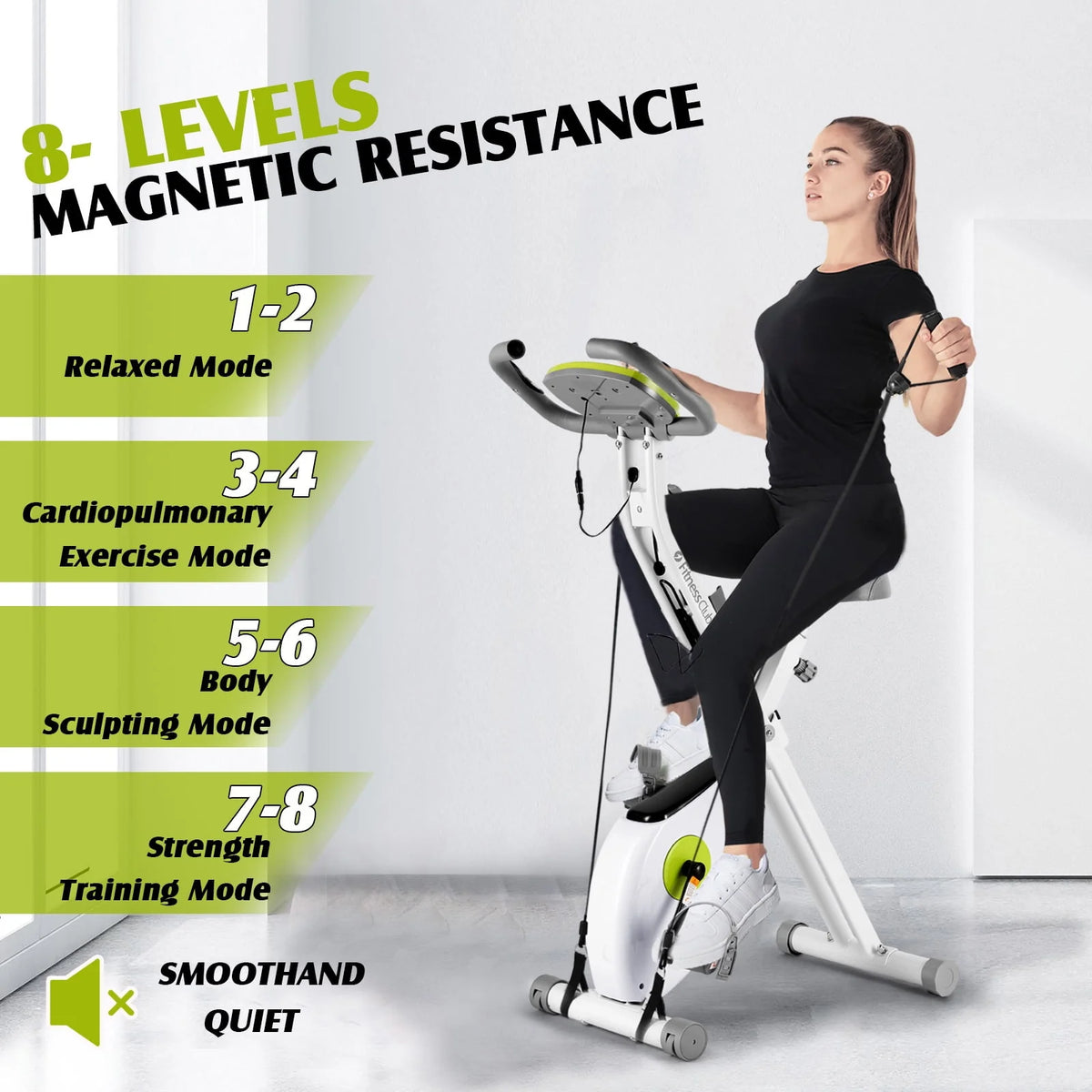 Folding Upright Magnetic Resistance Exercise Bike V3402
