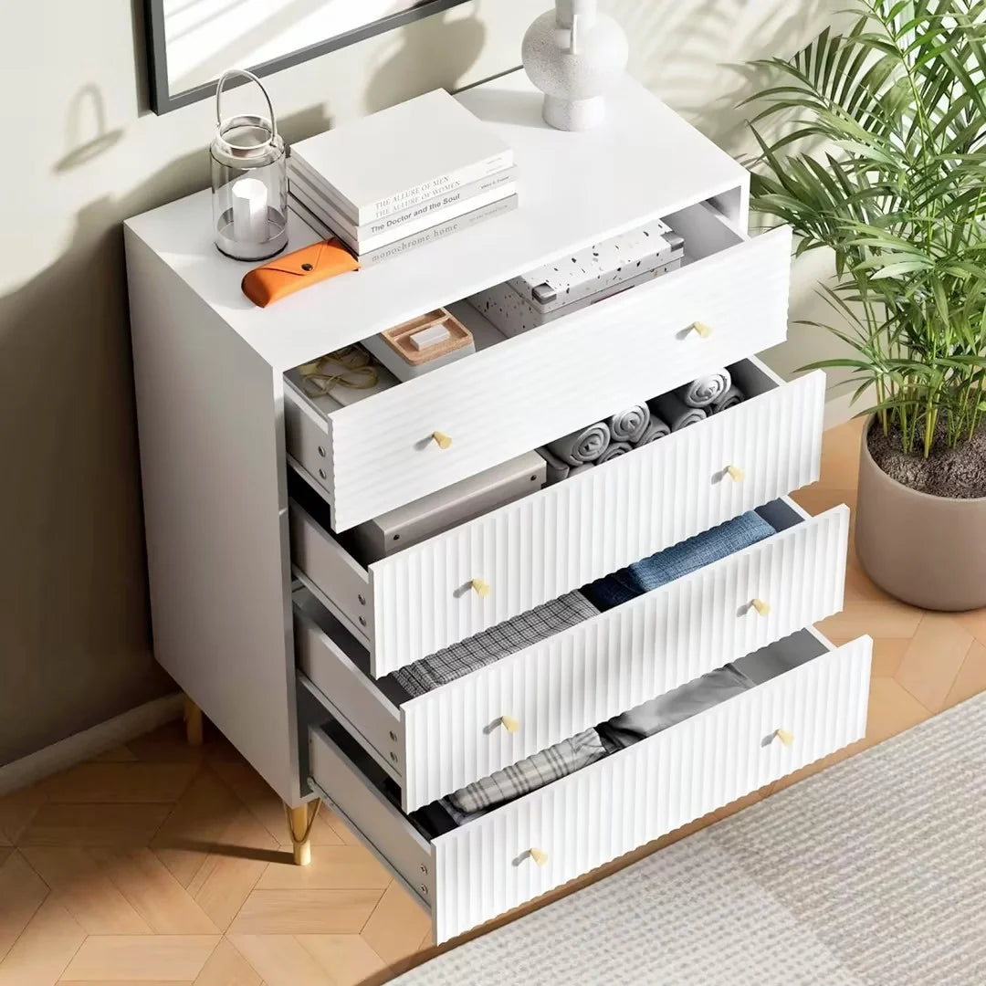 White 4 Drawer Dresser Set of 2 C78346