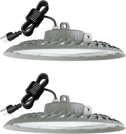 2 Pack 200W LED High Bay Lights, 28,000 LM, 5000K Daylight, IP65, 5ft Cable with US Plug N499477