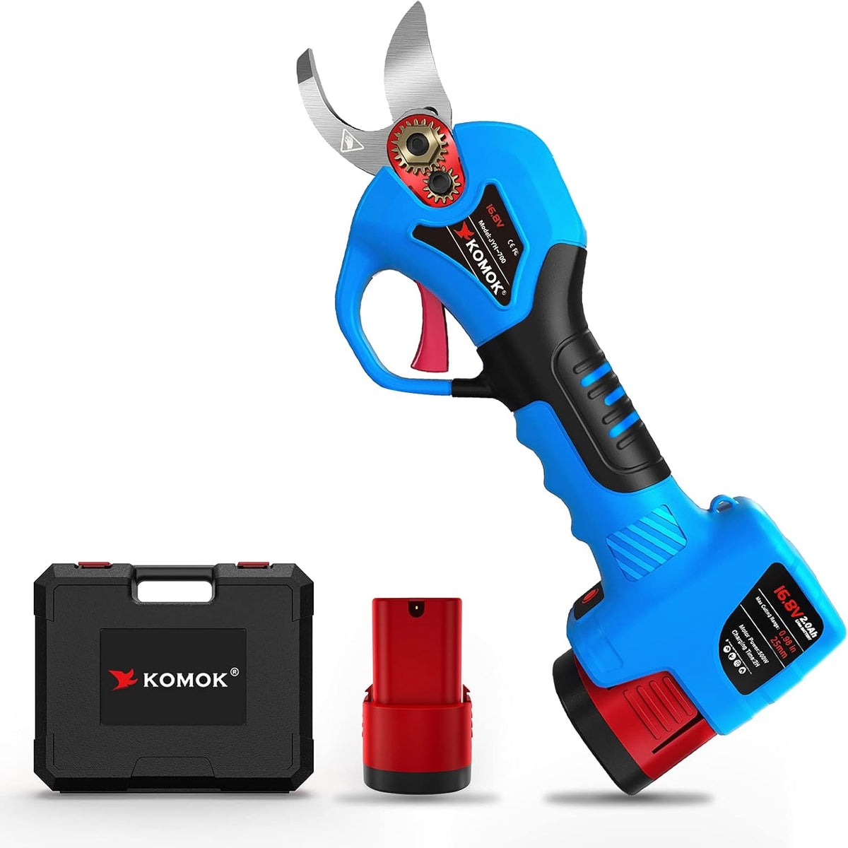 Electric Pruning Shears, Cordless Branch Cutter, 2PCS 2Ah Battery, MAX 1" Cutting Capacity R704