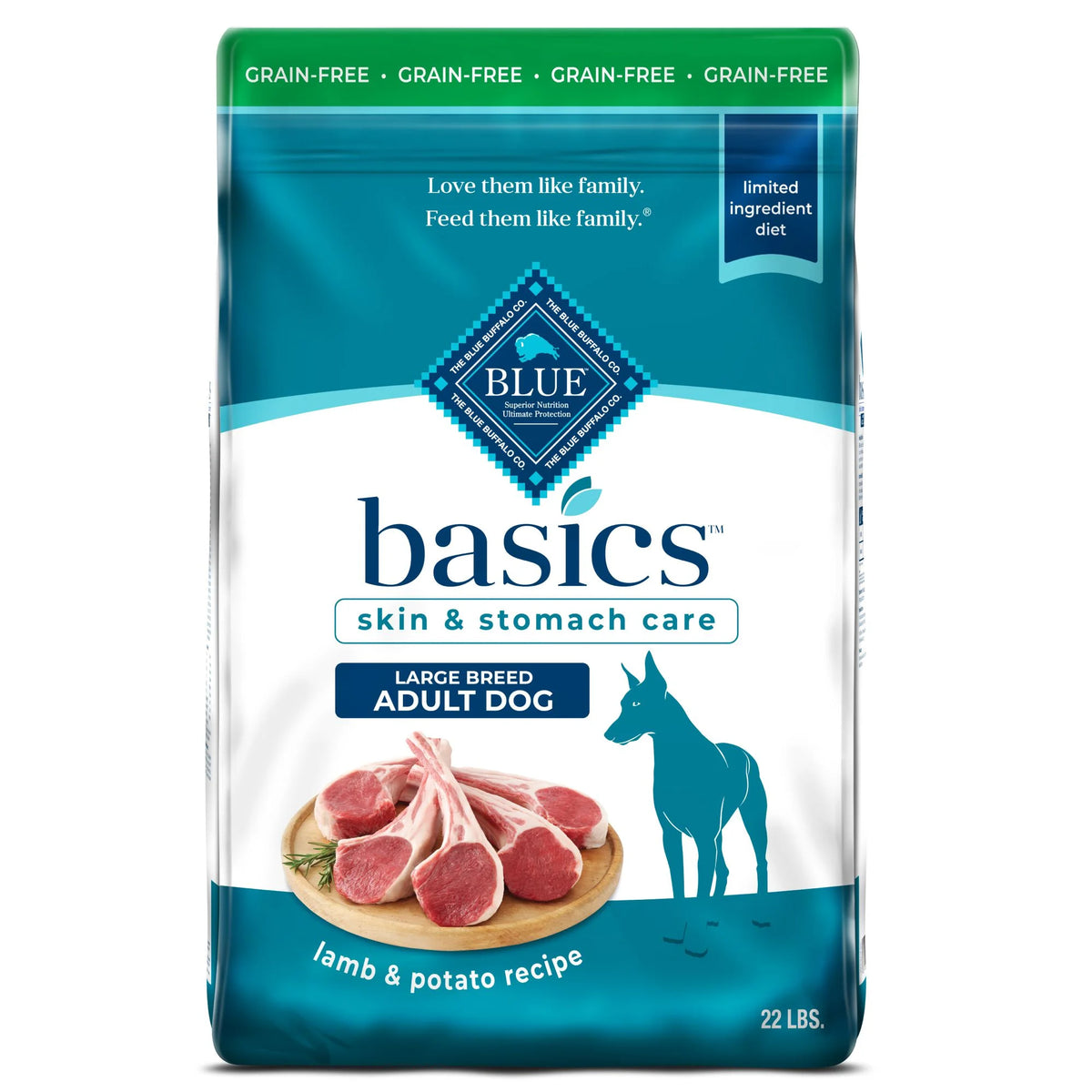 Grain-Free Dry Dog Food, Lamb & Potato Recipe, 22-lb. Bag J21262
