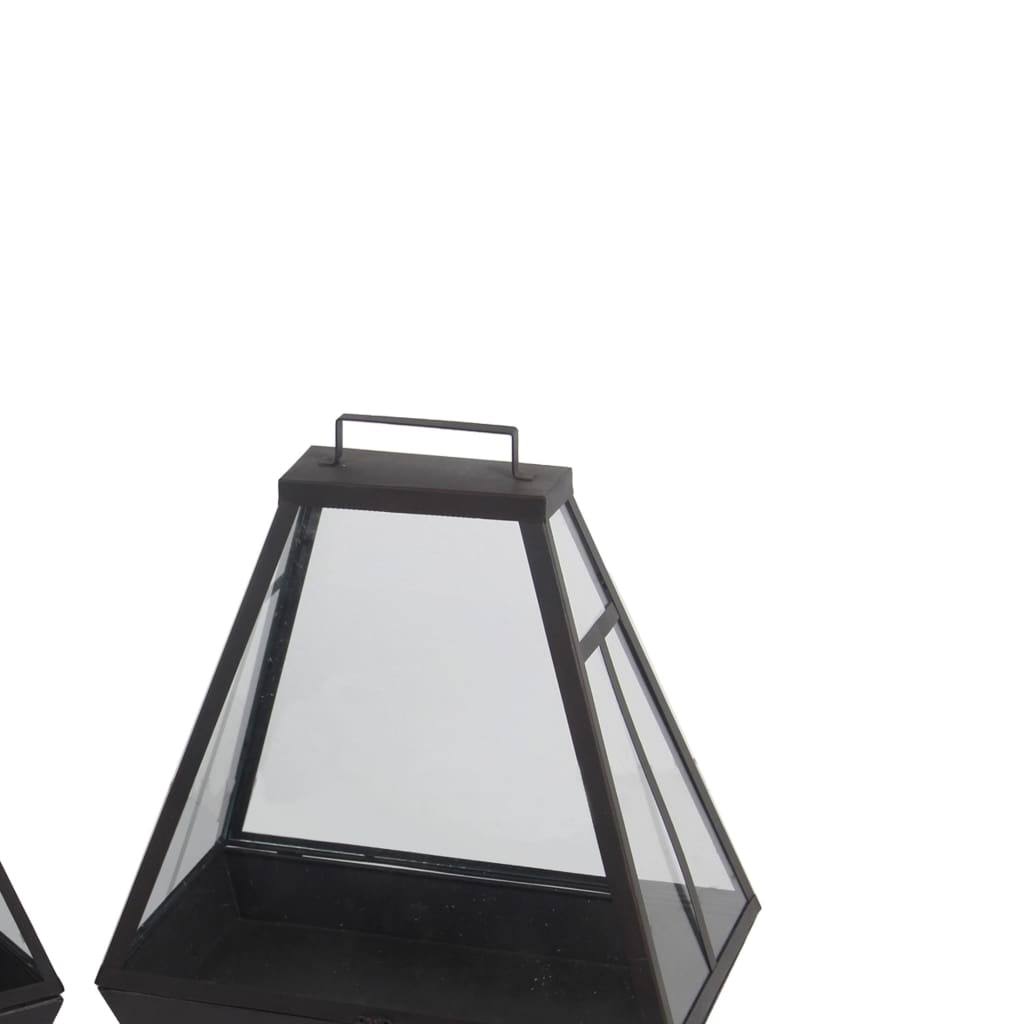 Black Metal 2-Piece Lantern Set E664417