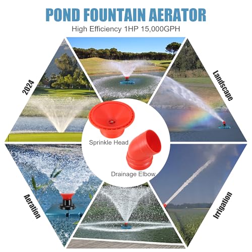 1HP 110V Stainless Steel Floating Pond Fountain Aerator P421918