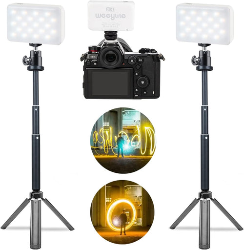2 Packs RGB LED Camera Video Light Kit with Tripod D228777