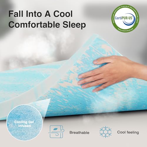 3 Inch Cooling Gel Memory Foam Mattress Topper Queen T75278